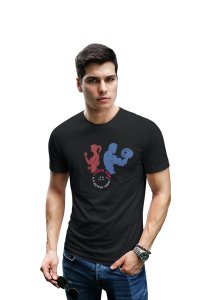 Good Health On, Fitness Club, No Pain, No Gain, Round Neck Gym Tshirt (Black Tshirt) - Clothes for Gym Lovers - Suitable for Gym Going Person - Foremost Gifting Material for Your Friends and Close Ones