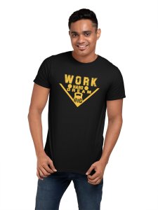 Work Hard, Dream Big, (BG Yellow), Round Neck Gym Tshirt (White Tshirt) - Clothes for Gym Lovers - Suitable for Gym Going Person - Foremost Gifting Material for Your Friends and Close Ones