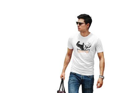 Boxing Gym, Round Neck Gym Tshirt (White Tshirt) - Clothes for Gym Lovers - Foremost Gifting Material for Your Friends and Close Ones