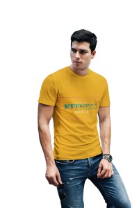 Strong Fitness Power, Inside Box, Round Neck Gym Tshirt (Yellow Tshirt) - Clothes for Gym Lovers - Suitable for Gym Going Person - Foremost Gifting Material for Your Friends and Close Ones