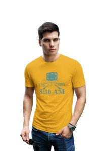 8:30 AM Round Neck Gym Tshirt (Yellow Tshirt) - Clothes for Gym Lovers - Suitable for Gym Going Person - Foremost Gifting Material for Your Friends and Close Ones