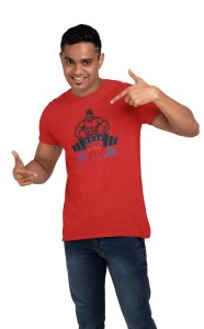 Work Hard, Dream Big, (BG Black), Round Neck Gym Tshirt (Red Tshirt) - Clothes for Gym Lovers - Suitable for Gym Going Person - Foremost Gifting Material for Your Friends and Close Ones