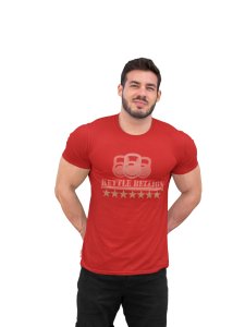 Kettle Bellion Round Neck Gym Tshirt (BG Orange) (Red Tshirt) - Clothes for Gym Lovers - Suitable for Gym Going Person - Foremost Gifting Material for Your Friends and Close Ones