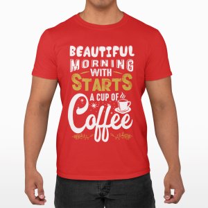 May your Coffee be strong and your monday be short - Red - printed t shirt - comfortable round neck cotton.