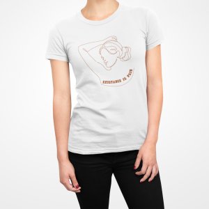 Existance is pain - Line Art for Female - Half Sleeves T-shirt