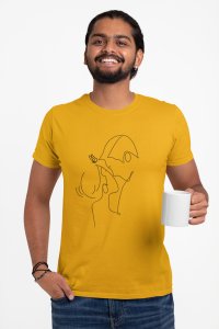 Women - Line Art for Male - Half Sleeves T-shirt