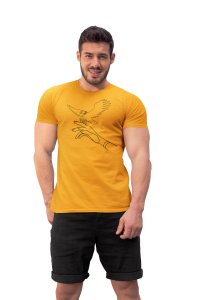 Eagle - Line Art for Male - Half Sleeves T-shirt