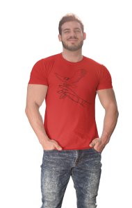 Eagle - Line Art for Male - Half Sleeves T-shirt