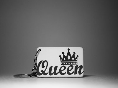 King And Queen-Couple Keychain-White -Valentine's Special Keychains(Pack Of 2)
