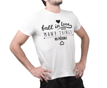 Fall in love with many things - White - printed T-shirts - Men's stylish clothing - Cool tees for boys
