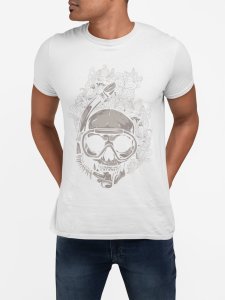 Skull - colourfull - White - printed T-shirts - Men's stylish clothing - Cool tees for boys
