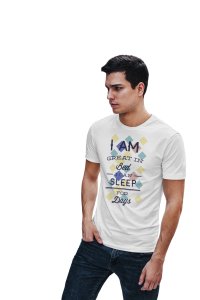 I am good in bed - White - printed T-shirts -Abstract Funny thoughtful creative illustrations - Men's stylish clothing - Cool tees for boys