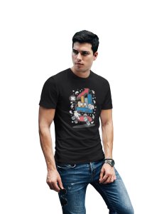 Skating Bar Digram -round crew neck cotton tshirts for men