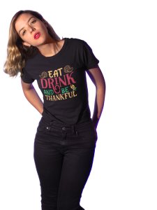 Eat drink - Printed Tees for Women's - designed for Halloween