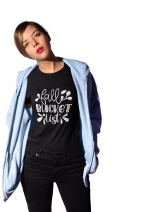 Fall bucket list- Printed Tees for Women's -designed for Halloween
