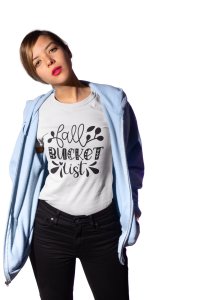 Fall bucket list- Printed Tees for Women's -designed for Halloween