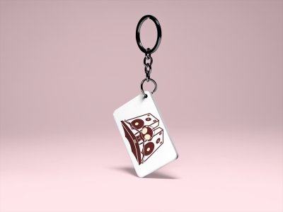 Speaker with ghost -White -Designable Musicllnstrument Keychain ( Combo Set Of 2)