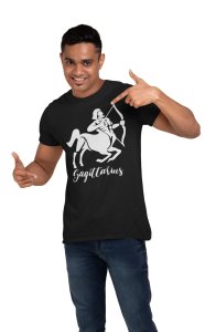 Sagittarius symbol (BG White) - Printed Zodiac Sign Tshirts - Made especially for astrology lovers people