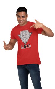 Leo, Lion face (Red T) - Printed Zodiac Sign Tshirts - Made especially for astrology lovers people