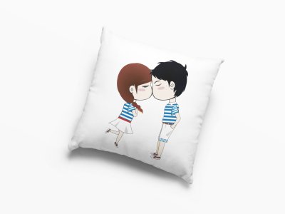 Cute Couple Kissing -Printed Pillow Covers For (Pack Of Two)