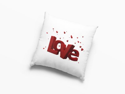 Love Text in Red -Printed Pillow Covers For (Pack Of Two)