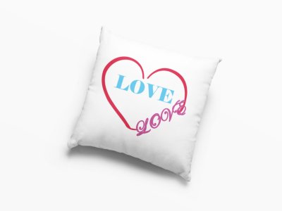 Love( Text in Sky Blue )-Printed Pillow Covers For (Pack Of Two)