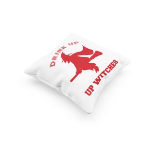 Drink up witches, Flying witch -Halloween Theme Pillow Covers (Pack Of 2)