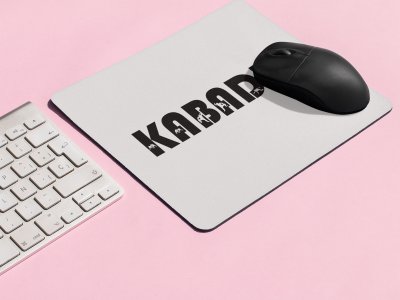 Kabaddi Text In Black - Designable Printed Mousepads(20cm x 18cm)