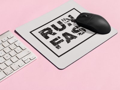 Run Fast Text In Black - Designable Printed Mousepads(20cm x 18cm)
