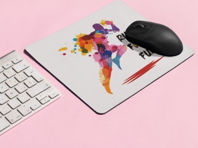 Run For Fun Text in Black - Designable Printed Mousepads(20cm x 18cm)