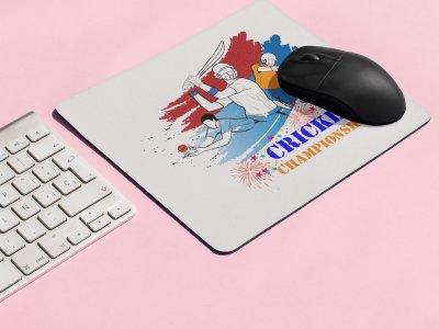 Cricket Championship Text In Blue And Yellow - Designable Printed Mousepads(20cm x 18cm)