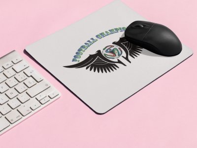 Football Champion Text In Green - Designable Printed Mousepads(20cm x 18cm)