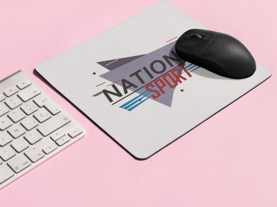 National Sport Text In Black &Red - Designable Printed Mousepads(20cm x 18cm)