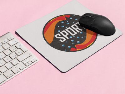 Sport Text In White - Designable Printed Mousepads(20cm x 18cm)
