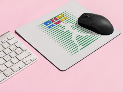 Run Text In Colourfull - Designable Printed Mousepads(20cm x 18cm)