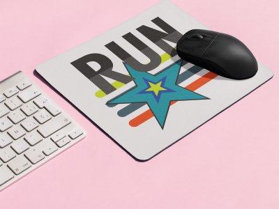 Run Text In Black - Designable Printed Mousepads(20cm x 18cm)