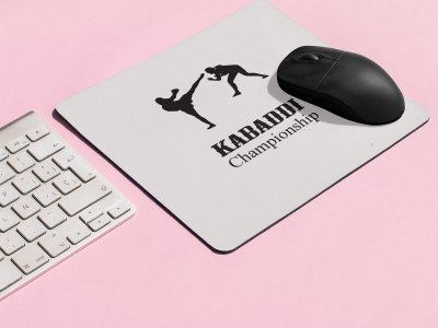 Kabaddi Championship Text With Kabaddi Player - Designable Printed Mousepads(20cm x 18cm)