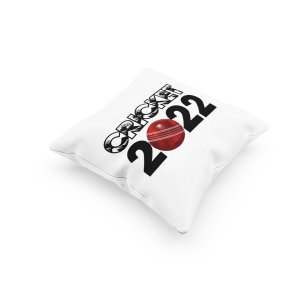 Cricket 2022 Text In Black -Printed Pillow Covers (Pack Of 2)