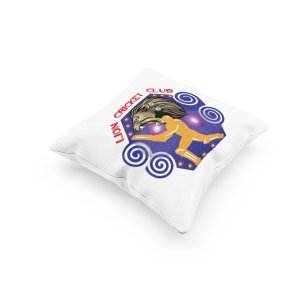 Lion Cricket Club Text In Red -Printed Pillow Covers (Pack Of 2)