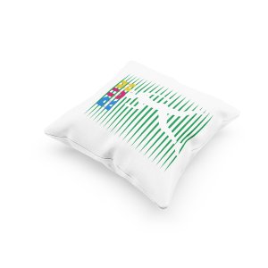 Run Text In Colourfull -Printed Pillow Covers (Pack Of 2)