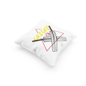 Cricket Text In Yellow -Printed Pillow Covers (Pack Of 2)