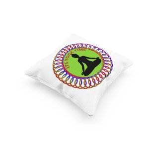 It's Yoga Time Text -Printed Pillow Covers(Pack Of 2)