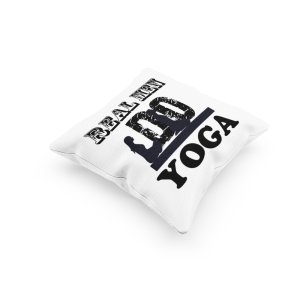 Real Men Do Yoga Text -Printed Pillow Covers(Pack Of 2)