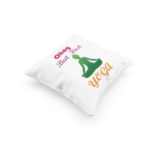 But First Yoga Text -Printed Pillow Covers(Pack Of 2)