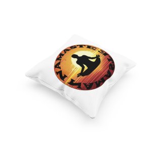 Namaste Text -Printed Pillow Covers(Pack Of 2)