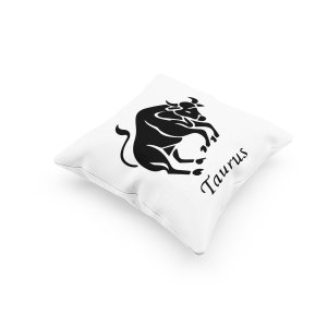 Taurus Text With symbol - Printed Pillow Covers(Pack Of 2)