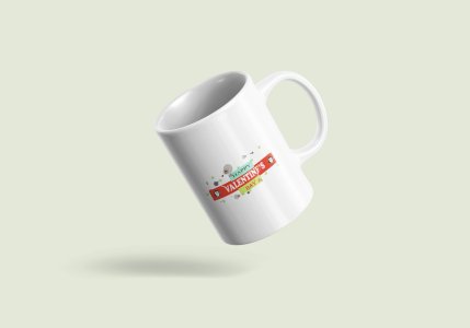 Happy Valentines Day Colourfull  Text With Star And Moons - valentine themed printed ceramic white coffee and tea mugs/ cups