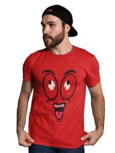 Looking Up Emoji T-shirt (Red) - Clothes for Emoji Lovers - Foremost Gifting Material for Your Friends and Close Ones