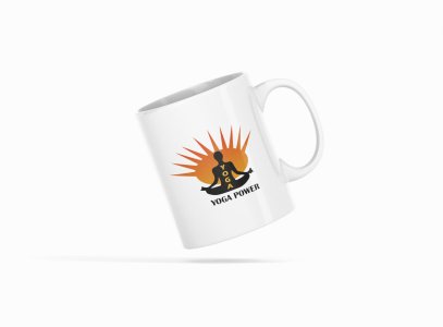 Yoga Power Text In Black - Printed Coffee Mugs For Yoga Lovers