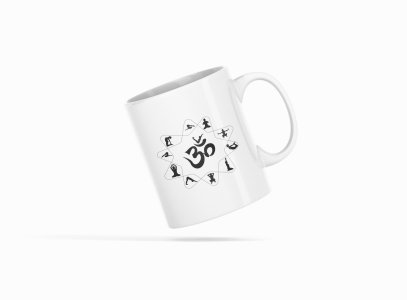 OM Text Black - Printed Coffee Mugs For Yoga Lovers
